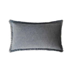 Cuscino con Frange Orangerie Collection 30x50 cm. Blu Polvere
