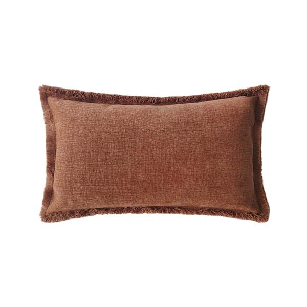 Cuscino con Frange Orangerie Collection 30x50 cm. Ruggine