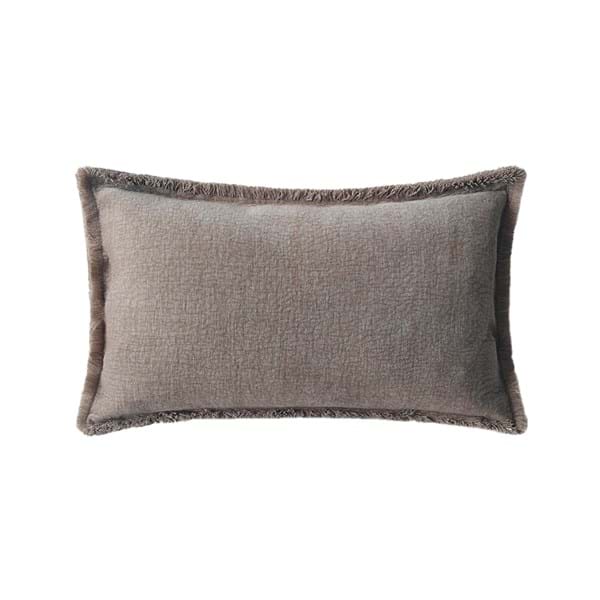 Cuscino con Frange Orangerie Collection 30x50 cm. Tortora