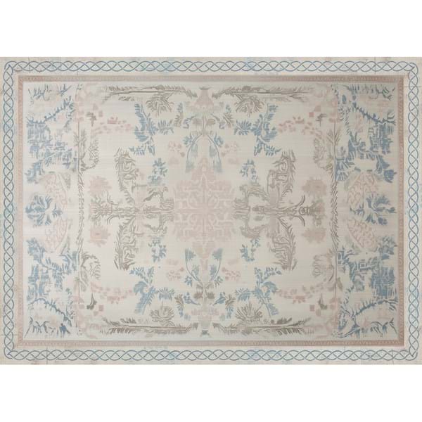Blanc MariClò Tappeto Sussurro Collection in Poliestere e Cotone Azzurro 154x211 cm.
