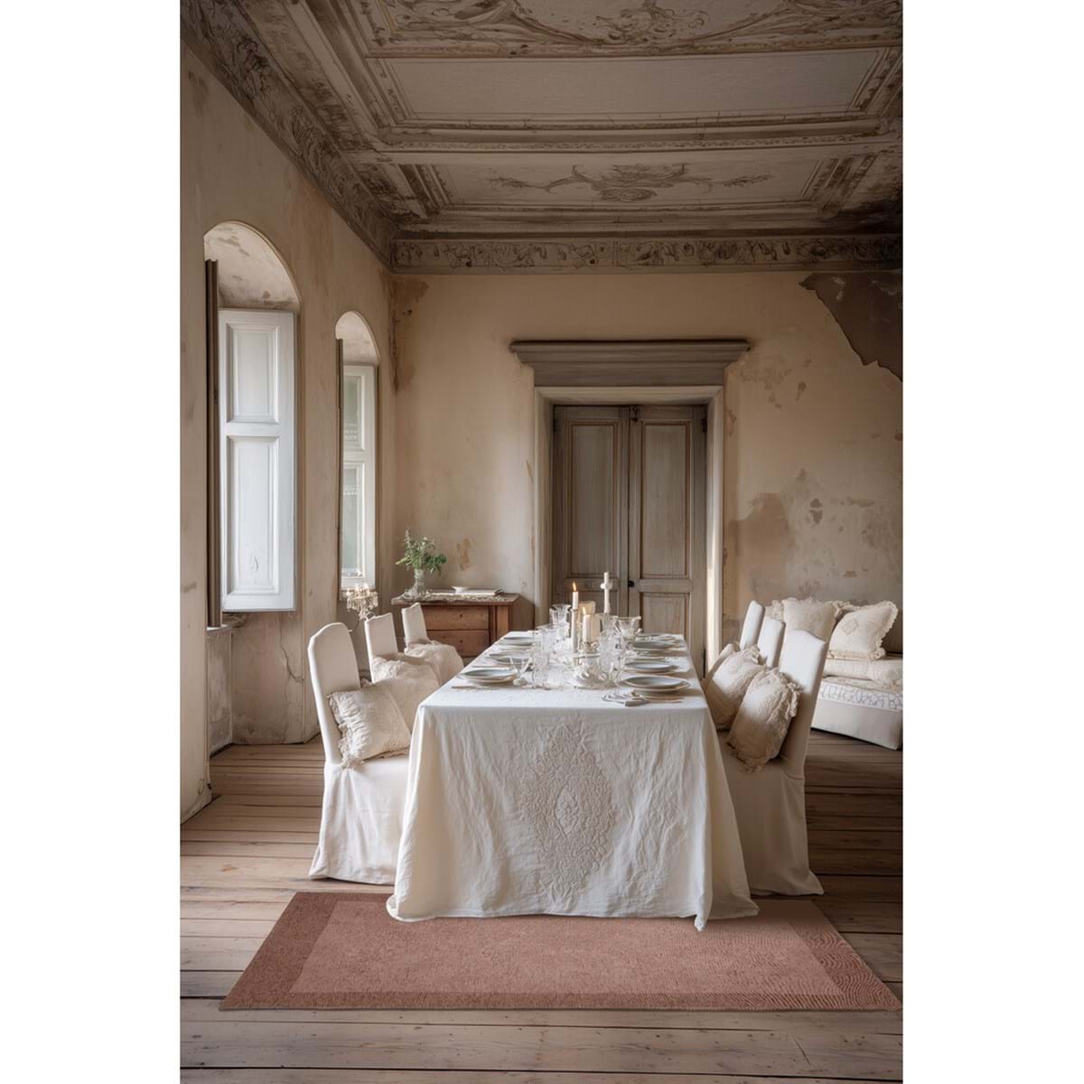 Tappeto 100% Cotone Blanc Mariclò 140x195 cm. Rosa Antico