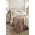 Blanc MariClò Trapunta Bicolore con Gale Gala Prestige Collection in Microfiber Beige 260x260 cm.