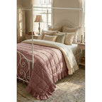 Blanc MariClò Trapunta Bicolore con Gale Gala Prestige Collection in Microfiber Rosa 260x260 cm.