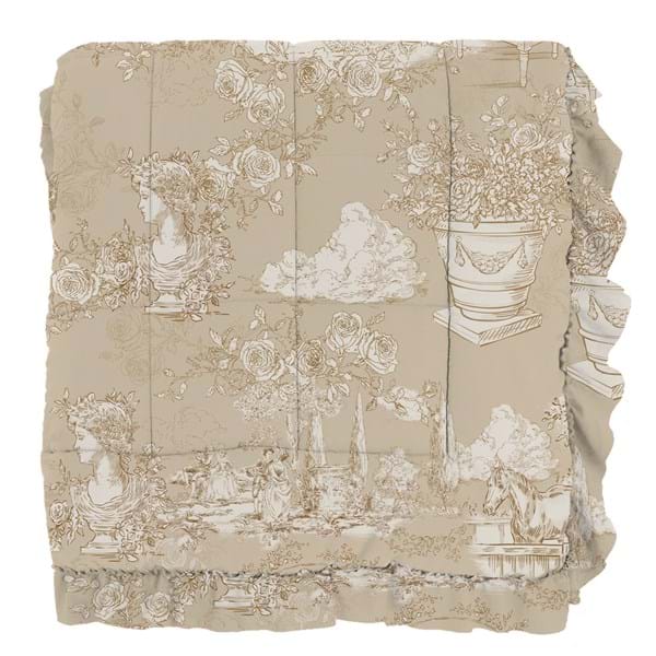 Blanc MariClò Trapunta Matrimoniale con Gala Toile du Borgo Collection in Microfibra Beige 260x260 cm.