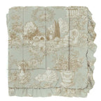Blanc MariClò Trapunta Matrimoniale con Gala Toile du Borgo Collection in Microfibra Verde 260x260 cm.
