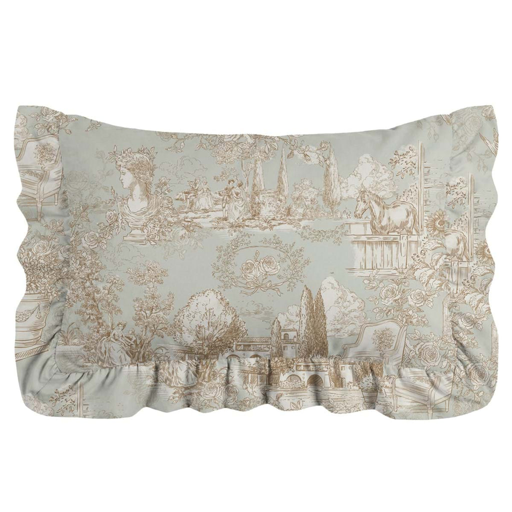 Blanc MariClò Set 2 Copriguanciali con Gale Toile du Borgo Collection in Microfibra Verde Salvia 50x80 cm.