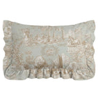 Blanc MariClò Set 2 Copriguanciali con Gale Toile du Borgo Collection in Microfibra Verde Salvia 50x80 cm.