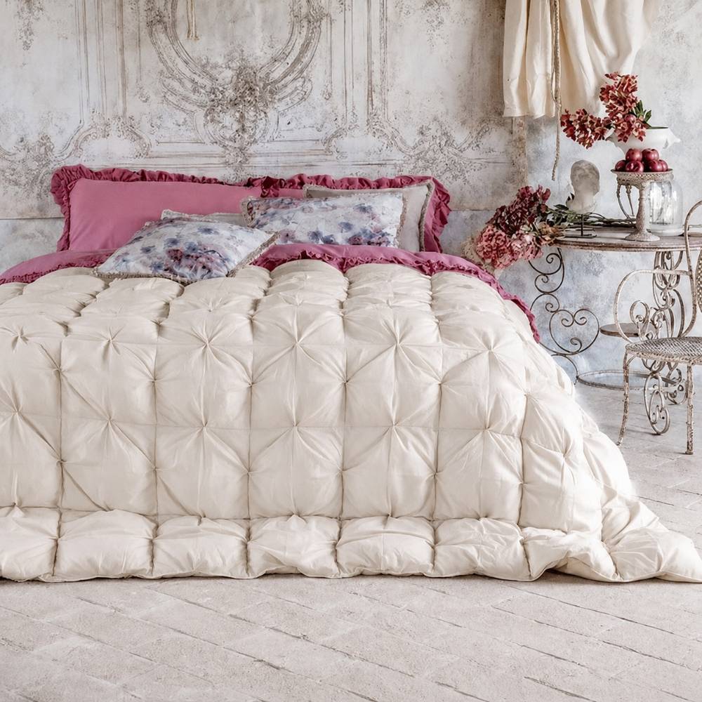 Blanc MariClò Trapunta Matrimoniale Diamante Collection in Poliestere Beige Avorio 260x260 cm.