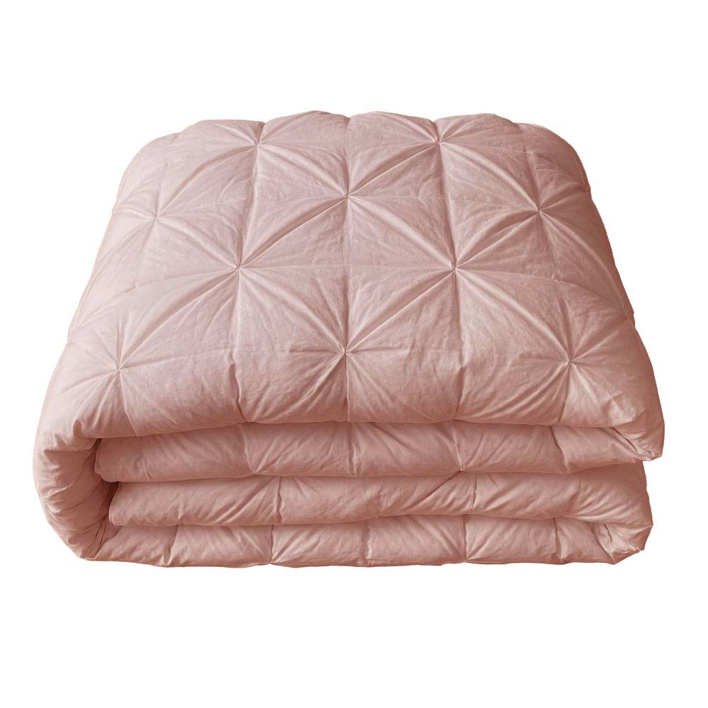 Blanc MariClò Trapunta Matrimoniale Diamante Collection in Poliestere Rosa Antico 260x260 cm.