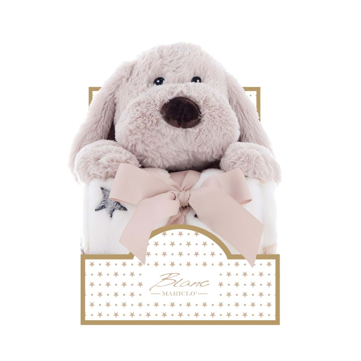 Blanc MariClò Plaid con Pupazzo Cagnolino Baby Collection 90x75 cm.