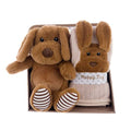 Blanc MariClò Plaid con Pupazzo Cagnolino Marrone Happy Toy Baby Collection 90x75 cm.