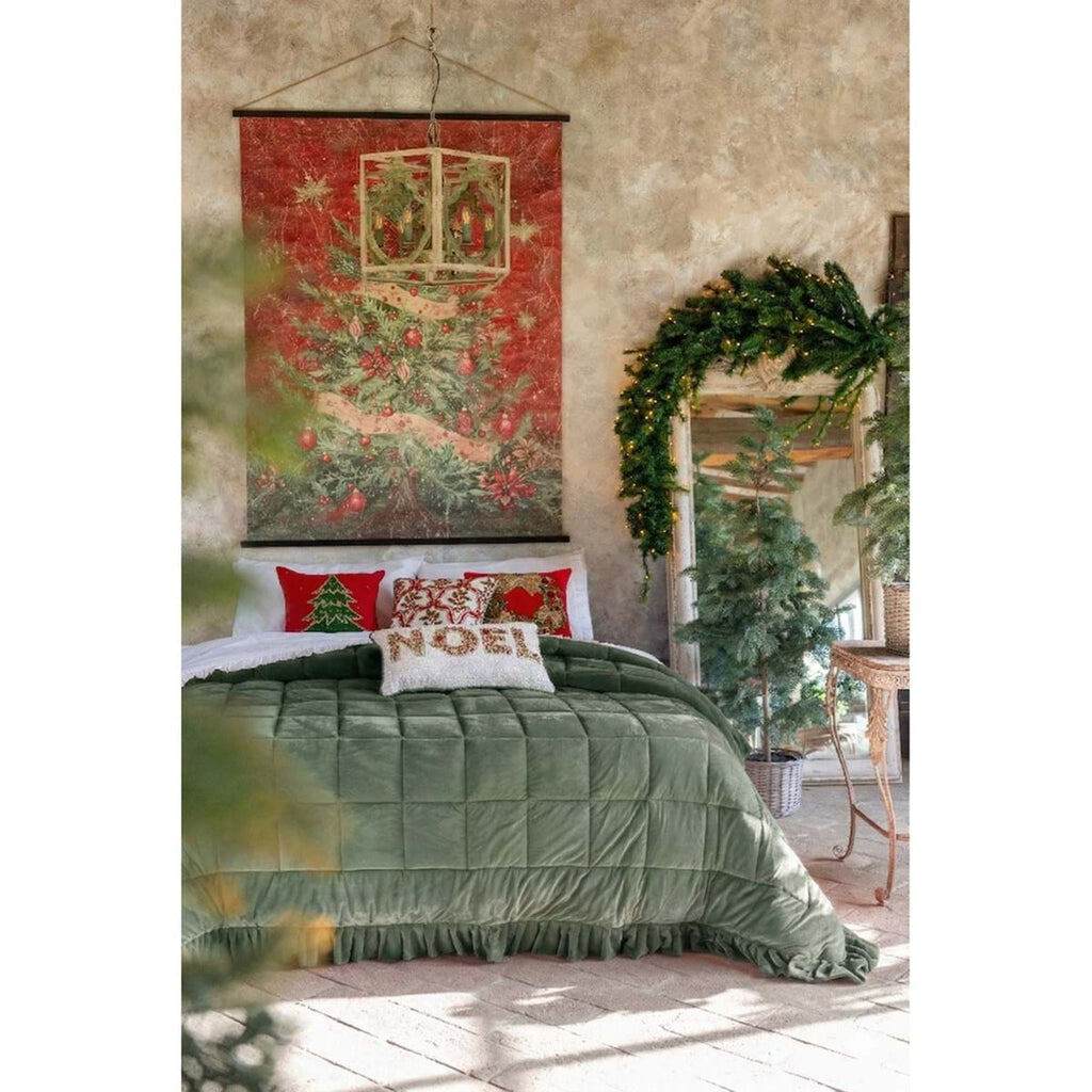 Blanc MariClò Trapunta in Velluto con Gale Diamante Velluto Collection in Microfiber Verde 260x260 cm.