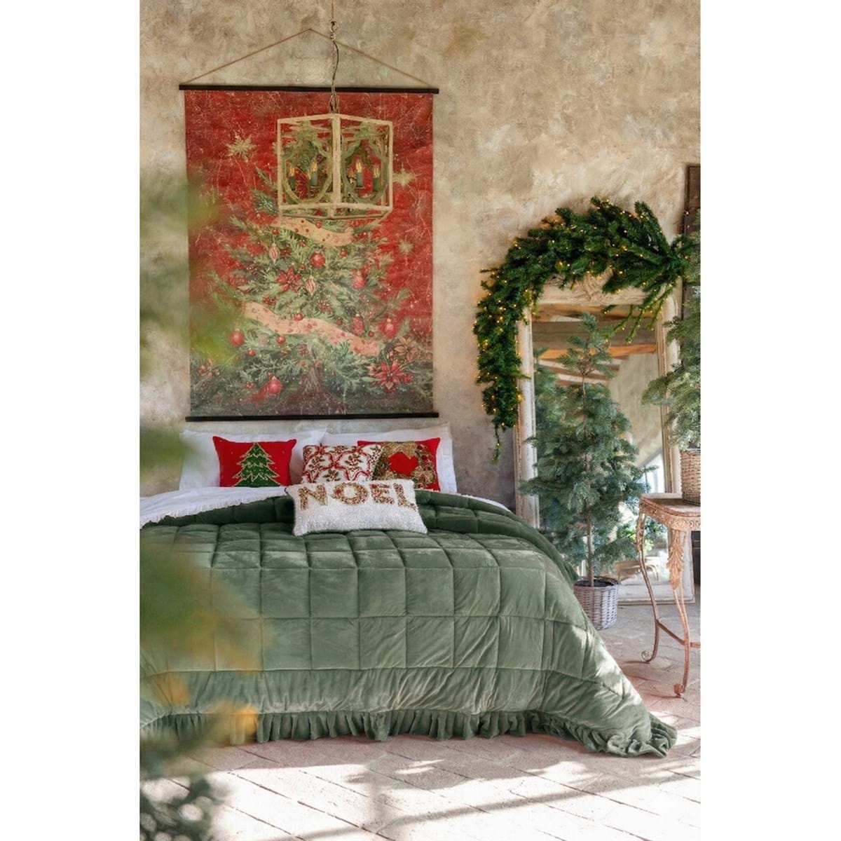 Blanc MariClò Trapunta in Velluto con Gale Diamante Velluto Collection in Microfiber Verde 260x260 cm.