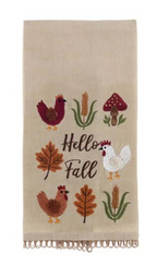 Blanc MariClò Canovaccio Ricamato Hello Fall con Applicazioni Assortito 40x70 cm.