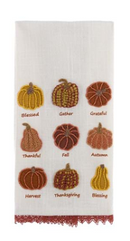 Blanc MariClò Canovaccio Ricamato Hello Fall con Applicazioni Assortito 40x70 cm.