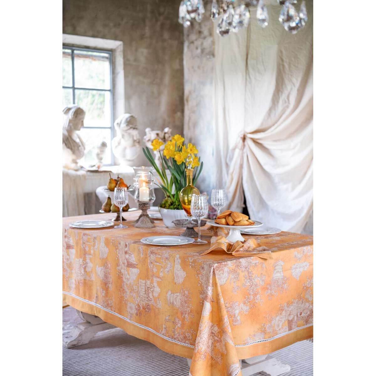 Blanc MariClò Tovaglia Toile du Borgo Collection in Cotone 176x256 cm.