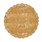 Blanc MariClò Tovaglietta Rotonda Toile du Borgo Collection Senape diam. 38 cm.