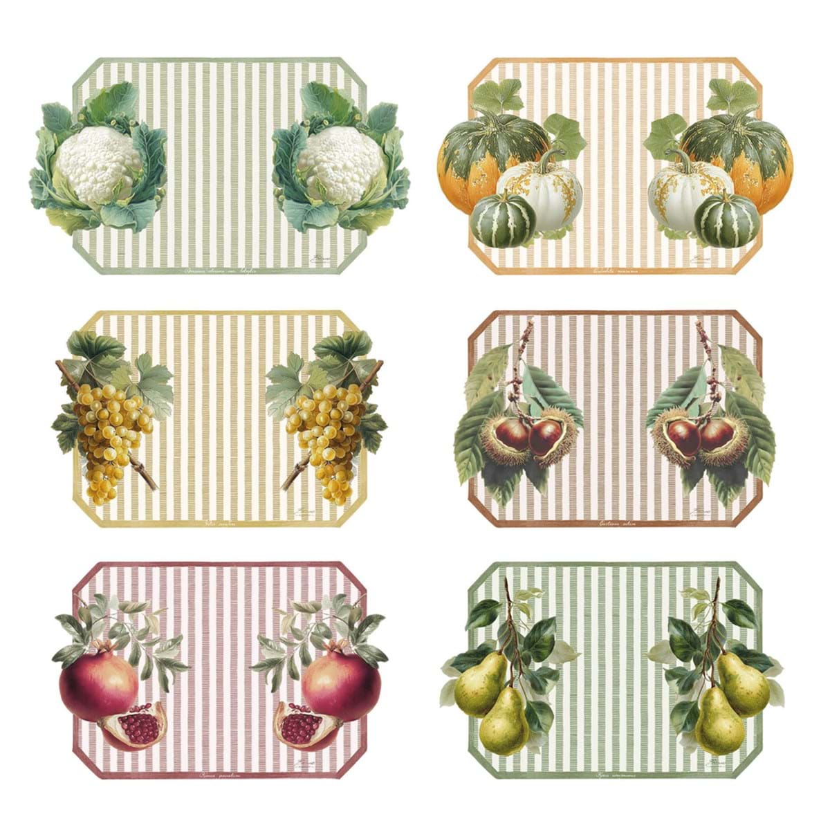 Blanc MariClò Tovaglietta Frutta e Verdura Collection Assortita 54x32 cm.