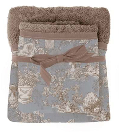 Blanc MariClò Coppia Asciugamani Spugna Toile du Borgo Collection in Cotone Assortito 40x60+60x100 cm.