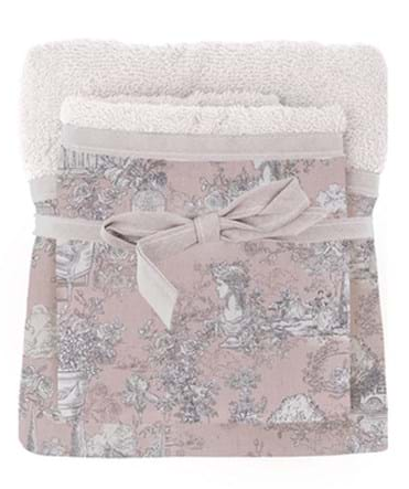 Blanc MariClò Coppia Asciugamani Spugna Toile du Borgo Collection in Cotone Assortito 40x60+60x100 cm.