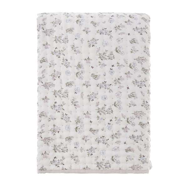 Blanc MariClò Trapunta Fantasia Hiver Fleuri Collection in 100% Poliestere Bianco Fiorato 260x260 cm.