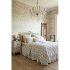Blanc MariClò Trapunta Fantasia Hiver Fleuri Collection in 100% Poliestere Bianco Righe Floreali 260x260 cm.
