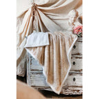 Blanc MariClò Plaid Sherpa Toile du Borgo Collection in Poliestere Beige 140x170 cm.