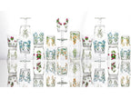 Livellara Milano Set 4 Tumbler Flora Collection in Vetro Dipinto a Mano H10,5 Ø9 cm. 380ml