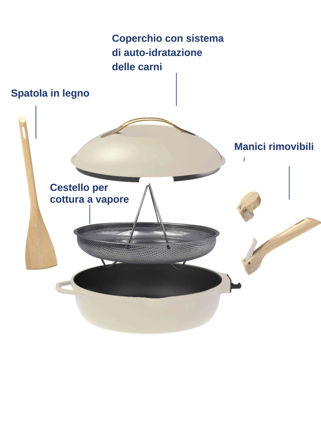 Cookut La Favolosa Padella 8 in 1 Cookut Collection Bianco