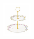 Alzatina in porcellana Fancy Garden Collection 16+21 cm.