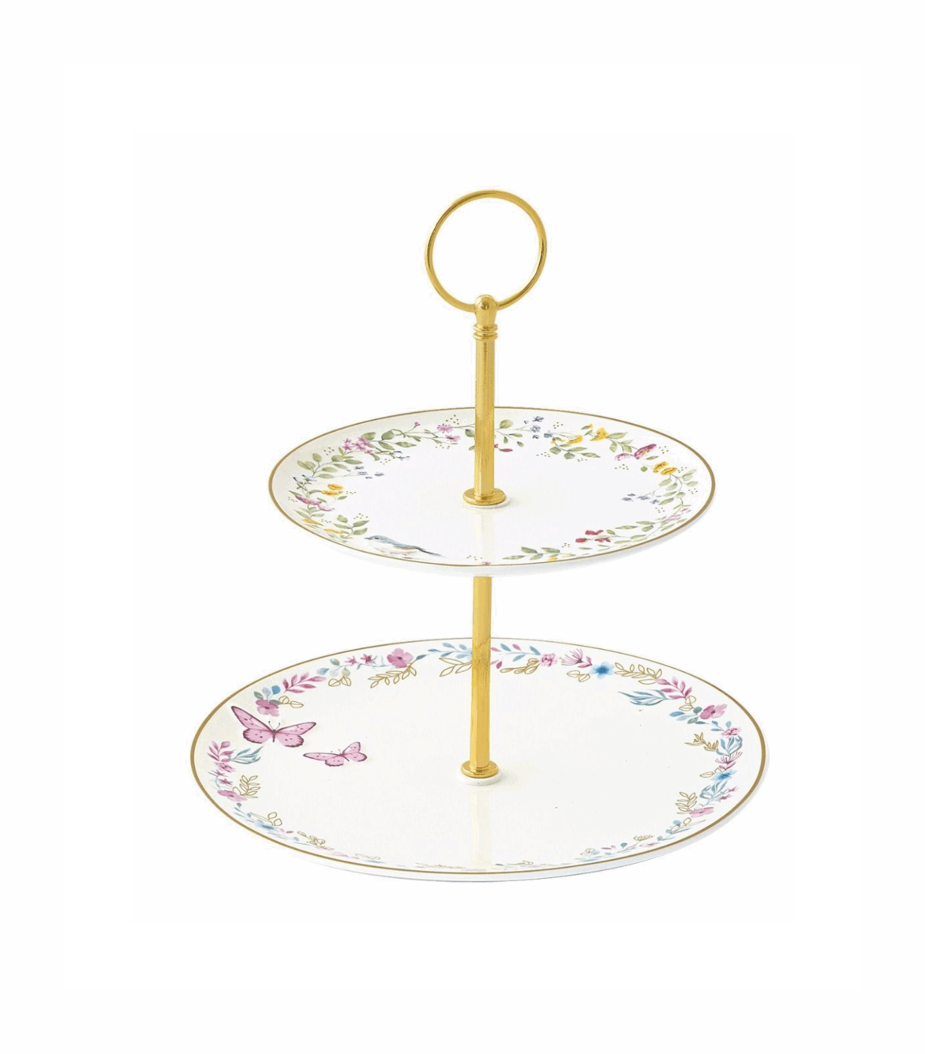 Alzatina in porcellana Fancy Garden Collection 16+21 cm.