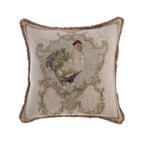 Cuscino con Ricamo e Frange Coco Colection 45x45 cm.