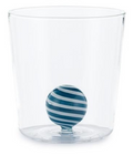 Henriette Bicchiere in Vetro Borosilicato Treasure Collection Sphere con Sfera Blu e Bianca 300 ml.