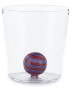 Henriette Bicchiere in Vetro Borosilicato Treasure Collection Sphere con Sfera Viola e Rosso 300 ml.