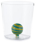 Henriette Bicchiere in Vetro Borosilicato Treasure Collection Sphere con Sfera Giallo e Verde 300 ml.