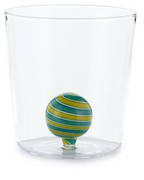 Henriette Bicchiere in Vetro Borosilicato Treasure Collection Sphere con Sfera Giallo e Verde 300 ml.