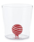 Henriette Bicchiere in Vetro Borosilicato Treasure Collection Sphere con Sfera Bianca e Rosso 300 ml.
