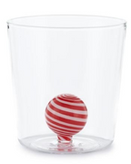 Henriette Bicchiere in Vetro Borosilicato Treasure Collection Sphere con Sfera Bianca e Rosso 300 ml.