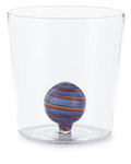 Henriette Bicchiere in Vetro Borosilicato Treasure Collection Sphere con Sfera Blu e Arcobaleno 300 ml.