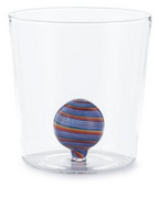 Henriette Bicchiere in Vetro Borosilicato Treasure Collection Sphere con Sfera Blu e Arcobaleno 300 ml.