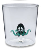 Henriette Bicchiere in Vetro Borosilicato Treasure Collection Deep Sea con Polpo Verde 300 ml.