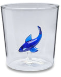 Henriette Bicchiere in Vetro Borosilicato Treasure Collection Deep Sea con Delfino Blu 300 ml.