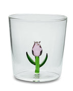Henriette Bicchiere in Vetro Borosilicato Treasure Collection Flowers con Fiore Tulipano Rosa 300 ml.