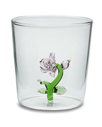 Henriette Bicchiere in Vetro Borosilicato Treasure Collection Flowers con Fiore Rosa con Bocciolo 300 ml.