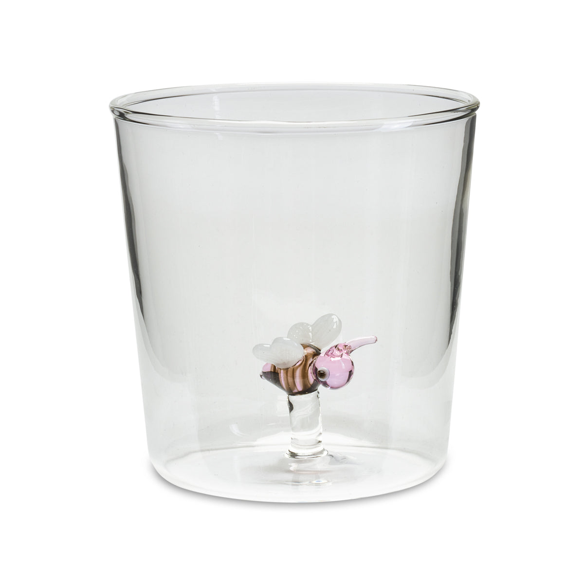 Henriette Bicchiere Ape Rosa in Vetro Borosilicato Soffiato Multicolor 300 ml.