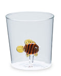 Henriette Bicchiere in Vetro Borosilicato Treasure Collection Raimbow Fish con Pesce e Pinne Ambra 300 ml.