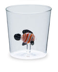 Henriette Bicchiere in Vetro Borosilicato Treasure Collection Rainbow Fish con Pesce e Pinne Nere 300 ml.