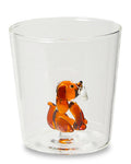 Henriette Bicchiere in Vetro Borosilicato Treasure Collection Dog con Cane Marrone 300 ml.
