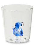 Henriette Bicchiere in Vetro Borosilicato Treasure Collection Dog con Cane Blu 300 ml.