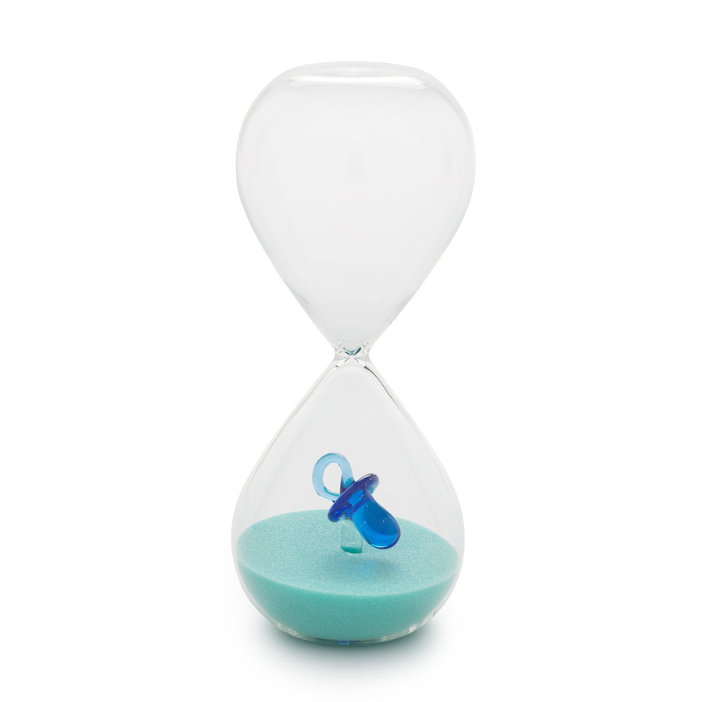 Henriette Clessidra Bimbo in Vetro Borosilicato Sabbia Azzurra ø 6,5x16 cm.